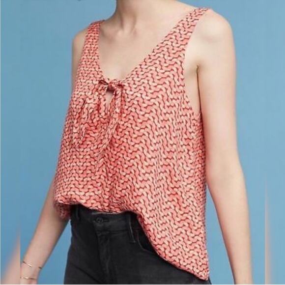 Anthropologie Maeve Verna Tie Front Tank Top Size Medium - Picture 1 of 8